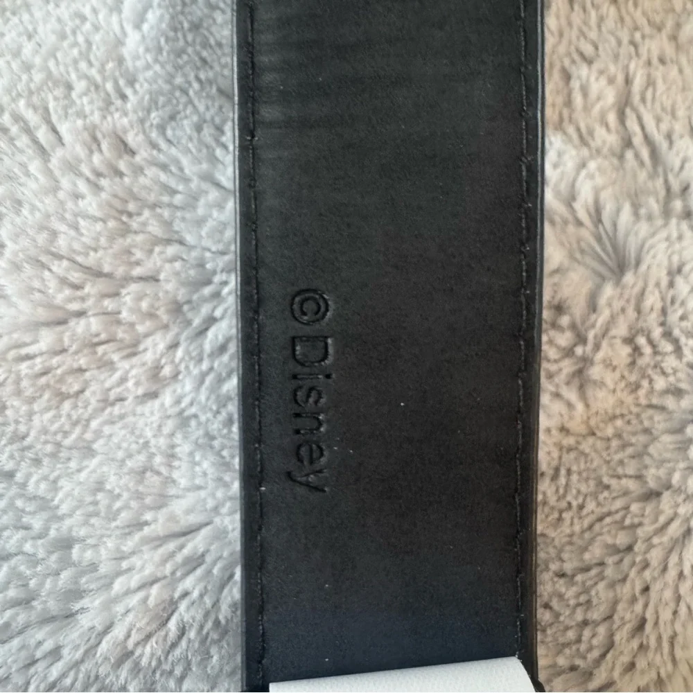Disney Embellished Mickey Logo Black‎ Faux Leather Belt Size Medium